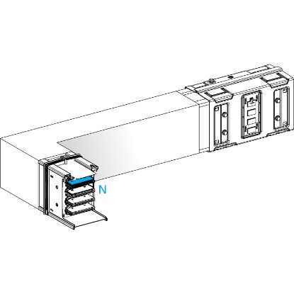 Picture of Elbow, Canalis KSA630, aluminium, 500/630A, side A made to measure, turns left, 3L+N+PE, white RAL9001