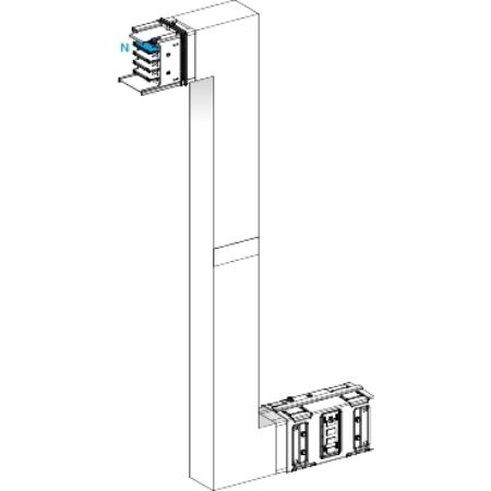 Picture of Zed, Canalis KSA630, aluminium, 500/630A, side B made to measure with fire barrier, upward/downward, 3L+N+PE, RAL9001