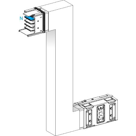 Picture of Zed, Canalis KSA630, aluminium, 500/630A, side B made to measure, upward/downward, 3L+N+PE, white RAL9001