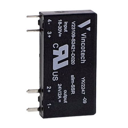 Picture of plug-in solid state relay - 5 mm - output - 24 V DC - 2 A