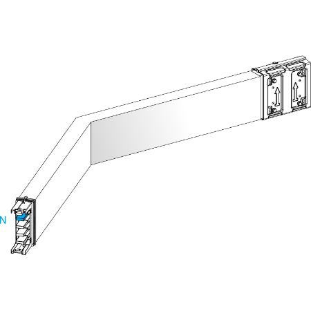 Picture of Elbow, Canalis KSA400, aluminium, 400A, sides A/B made to measure, turns right or left, special angle, 3L+N+PE, RAL9001