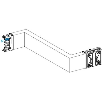 Picture of Zed, Canalis KSA400, aluminium, 400A, side B made to measure, turns right then left, 3L+N+PE, white RAL9001