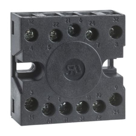 Picture of socket, Harmony Timer Relays, for RE48 relays, screw terminals connections on rear face, 11 pins, IP 20