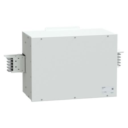 Picture of Central feed unit, Canalis KSA1000, aluminium, 800/1000A, central mounting, without line protection, 3L+N+PE, RAL9001
