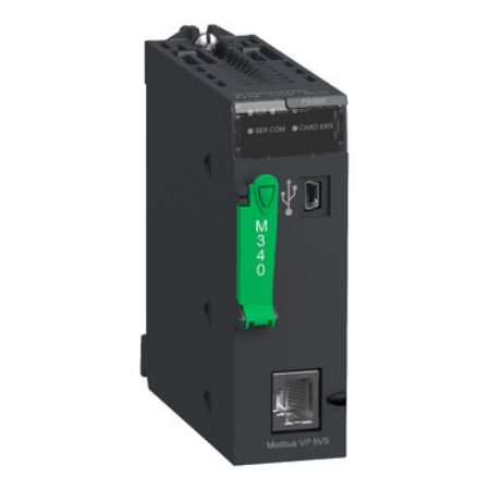 Picture of processor, Modicon M340, max 1024 discrete, 256 analog IO, Modbus