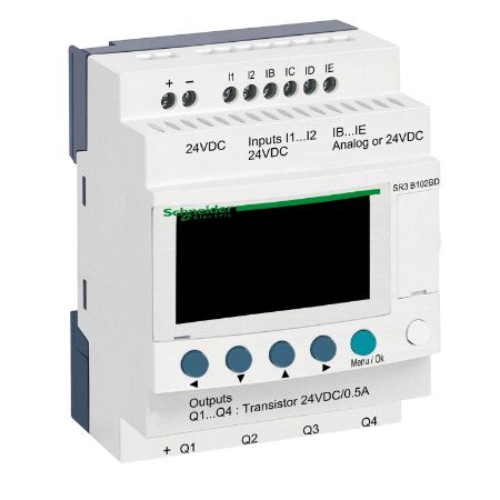 Picture of Zelio Logic, Modular smart relay, 10 I/O, 24 V DC, clock, display