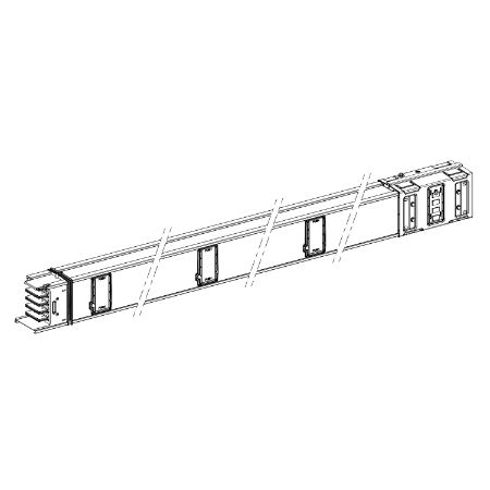 Picture of Horizontal distribution length, Canalis KSA500, aluminium, 500A, fixed length 3m, 6 outlets, 3L+N+PE, white RAL9001