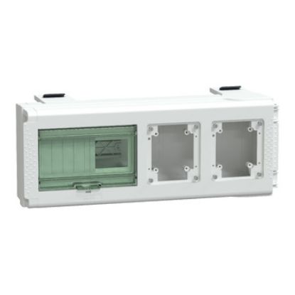 Picture of Tap off unit, Canalis KS 100A to 1000A, 8 modules of 18mm, 32A, DIN rail, 3L+N+PE, 2 Pratika power sockets, IP55,RAL9001