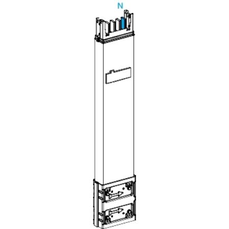 Picture of Vertical distribution length, Canalis KSA250, aluminium, 160/250A, fixed length 0.8m, 1 outlet, 3L+N+PE, white RAL9001