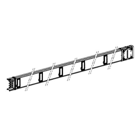 Picture of Horizontal distribution length, Canalis KSA250, aluminium, 250A, fixed length 5m, 10 outlets, 3L+N+PE, white RAL9001