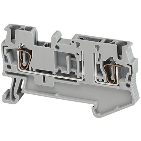 Picture of Terminal block, spring type, Linergy TR, Removable carrier disconnect, 2 points, 4mm², grey