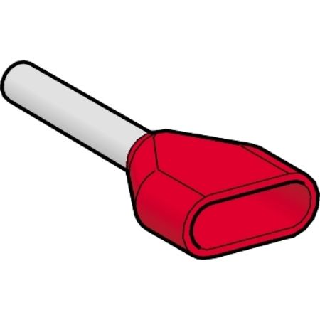 Picture of Cable end, Linergy TR cable ends, twin conductor, red, 2x1mm², medium size, set of 1000
