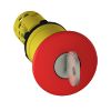 Picture of Monolithic emergency stop, Harmony XB7, plastic, red mushroom 40mm, 22mm, latching key release, 2NC