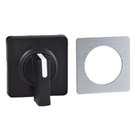 Picture of Cam switch operating head, Harmony K1, K2, 22mm, plastic, 45x45mm plate, metallic legend, black handle