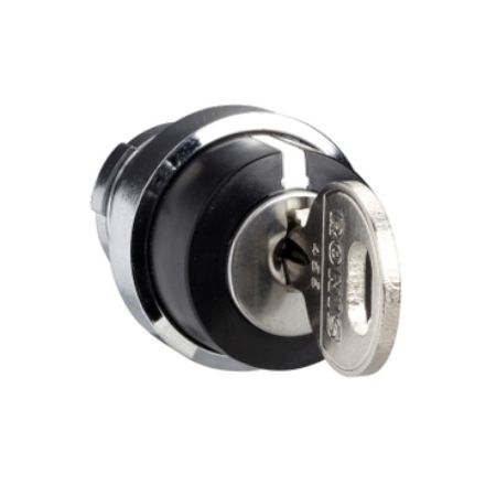 Picture of Cam switch operating head, Harmony K, Ø 22mm, metal, circular Ø 29mm, key operated 60°, Ronis 455