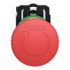Picture of Emergency stop switching off, Harmony XB5, plastic, red mushroom 40mm, 22mm, trigger latching turn to release, 1NC