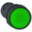 Picture of Monolithic push button, Harmony XB7, plastic, green, 22mm, spring return, unmarked, 1NO