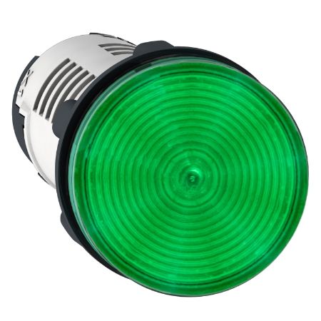 Picture of Monolithic pilot light, Harmony XB7, plastic, green, 22mm, integral LED, 230...240V AC