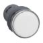 Picture of Monolithic pilot light, Easy Harmony XA2, plastic, white, 22mm, integral LED, screw clamp terminals, 24V AC DC