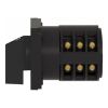 Picture of Complete cam switch, Harmony K1, K2, cam changeover switch, front mounting, plastic, 4 poles, position 0, 60degrees, 63A, 64x64mm, marked 1 0 2