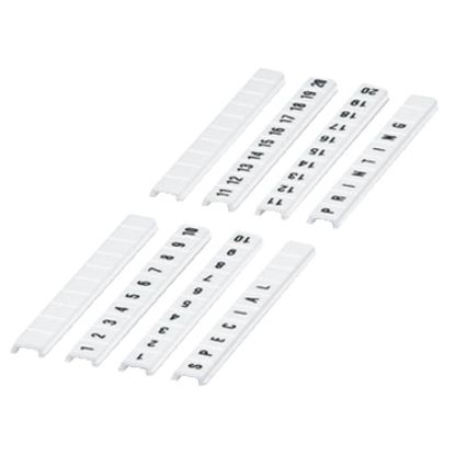 Picture of Marking strip, Linergy TR, clip in type, 5mm, printed characters 1 to 10, printed horizontal, flat, numeric, set of 10