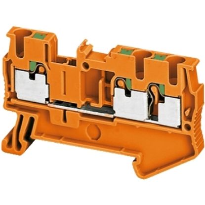 Picture of Terminal block, Linergy TR, push-in type, feed through, 3 points, 2.5mm², orange, set of 50
