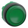 Picture of Harmony XB5, Head for illuminated push button, green projecting, 22mm, universal LED, spring return, unmarked