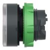 Picture of Harmony XB5, Head for illuminated push button, plastic, white flush, 22mm, universal LED, spring return, plain lens