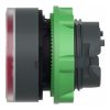 Picture of Harmony XB5, Head for illuminated push button, plastic, red flush, 22mm, universal LED, spring return, plain lens