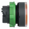 Picture of Harmony XB5, Head for illuminated push button, plastic, orange flush, 22mm, universal LED, spring return, plain lens