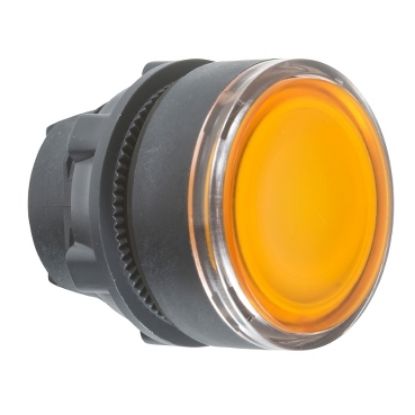 Picture of Head for illuminated push button, Harmony XB5, XB4, orange flush pushbutton Ø22 mm spring return BA9s bulb