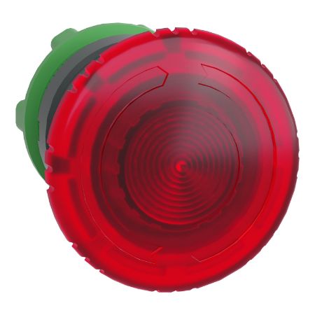 Picture of Head for illuminated emergency switching off push button, Harmony XB5, plastic, red mushroom 40mm, 22mm, universal LED, turn to release