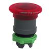 Picture of Head for illuminated emergency switching off push button, Harmony XB5, plastic, red mushroom 40mm, 22mm, universal LED, turn to release
