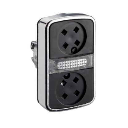 Picture of Head for illuminated double headed push button, Harmony XB4, flush/flush pushbutton Ã˜22 mm without cap