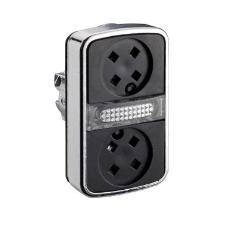 Picture of Head for illuminated double headed push button, Harmony XB4, flush/flush pushbutton Ã˜22 mm without cap