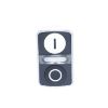 Picture of Illuminated double headed push button head, Harmony XB4, metal, 22mm, 1 white flush marked I + 1 pilot light + 1 black flush marked O