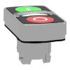 Picture of Illuminated double headed push button head, Harmony XB4, metal, 22mm, 1 green flush marked I + 1 pilot light + 1 red flush marked O