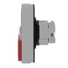 Picture of Harmony XB4, Illuminated double-headed push button head,metal, Ø22, 1 green fLush + 1 pilot light + 1 red projecting, unmarked