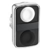Picture of Head for double headed push button, Harmony XB4, metal, 22mm, 1 white flush unmarked+1 black flush unmarked