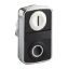 Picture of Head for double headed push button, Harmony XB4, metal, 22mm, 1 white flush marked I + 1 black flush marked O