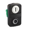 Picture of Head for double headed push button, Harmony XB5, plastic, 22mm, 1 white flush marked I + 1 black flush marked O