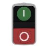 Picture of Head for double headed push button, Harmony XB4, metal, 22mm, 1 green flush marked I + 1 red projecting marked O