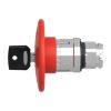 Picture of Emergency stop head, Harmony XB4, switching off, metal, red mushroom 60mm, 22mm, trigger latching key release