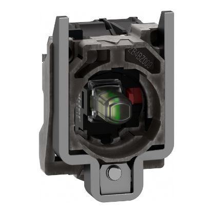 Picture of Complete body contact assembly and light block, Harmony XB4, with body fixing collar, universal LED, 24V, 1NC