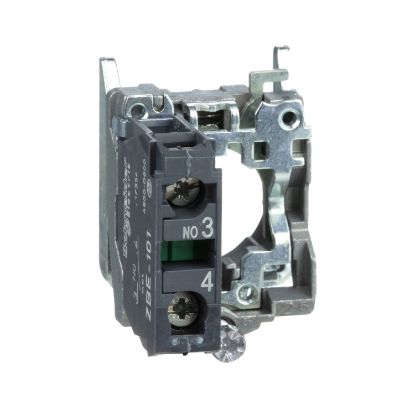 Picture of Harmony XB4, Single contact block with body fixing collar, metal, screw clamp terminal, 1NO