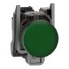 Picture of Harmony XB4, Pilot light, grey plastic, green, 22mm, universal LED, plain lens, 24V AC DC