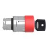 Picture of Emergency stop head, Harmony XB4, switching off, metal, red mushroom 30mm, 22mm, trigger latching key release