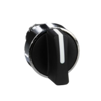 Picture of Harmony XB4, Selector switch head, metal, black, 22mm, 3 positions, spring return to center