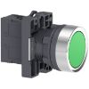 Picture of Complete push button, Easy Harmony XA2, plastic, flush, green, 22mm, spring return, unmarked, 1NO