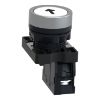 Picture of Complete push button, Easy Harmony XA2, plastic, flush, white, 22mm, spring return, marked UP ARROW, 1NO
